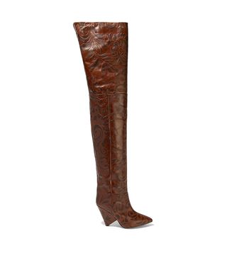 Isabel Marant + Lostynn Embossed-Leather Over-the-Knee Boots