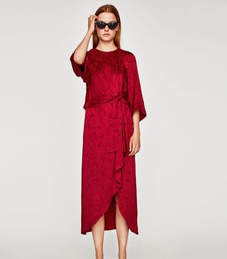 Zara + Jacquard Midi Dress