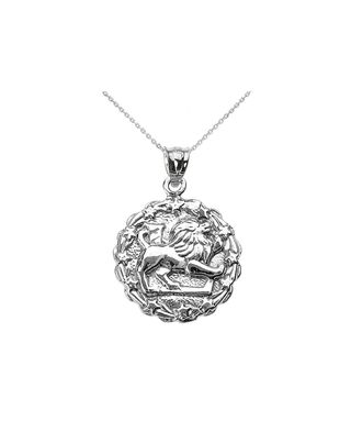 Gold Boutique + Leo Zodiac Pendant Necklace in Sterling Silver