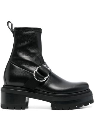Pierre Hardy + Buckle-Detail Leather Boots