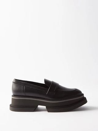 Clergerie + Banel leather flatform loafers