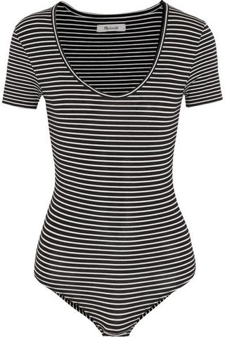 Madewell + Lennon Striped Stretch Cotton-Blend Jersey Bodysuit