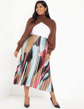 Eloquii + Sunburst Pleated Skirt