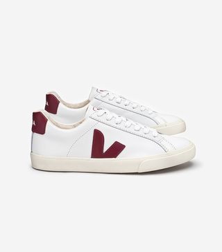 Veja + Esplar Leather White Marsala Sneakers