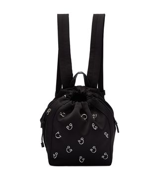 3.1 Phillip Lim + Black Satin Mini Go-Go Pierced Backpack