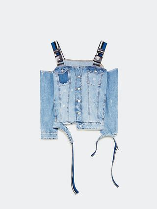 Zara + Denim Jacket With Straps