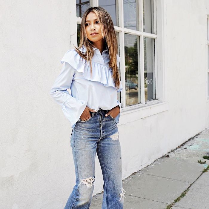 The Street Style-Approved Way to Wear Cropped Flare Pants RN - Brit + Co
