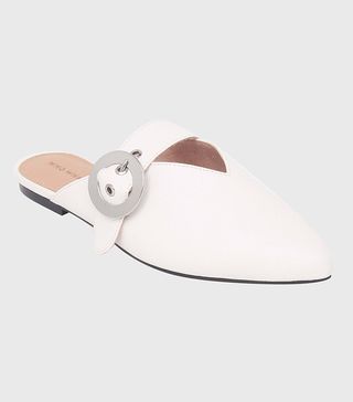 Who What Wear + Story Buckle Detail Flat Mules