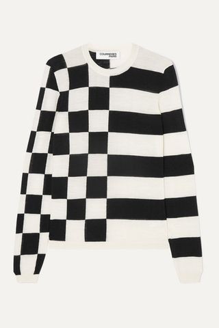 Courrèges + Checked Knitted Sweater