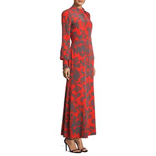 Diane von Furstenberg + Long-Sleeve Silk Shirt Dress