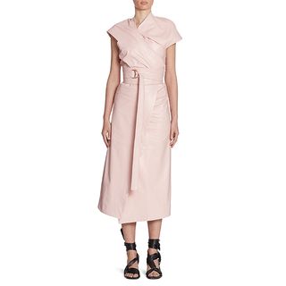 Proenza Schouler + Asymmetric Leather Wrap Dress