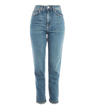 Topshop + Moto Blue Green Mom Jeans