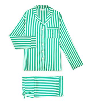 Yolke + Emerald King Stripe Stretch Silk Pyjama Set