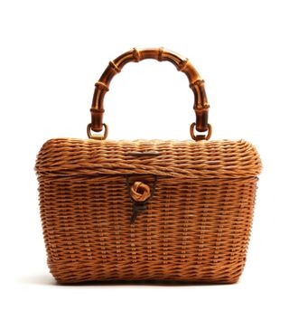Gucci + Cestino Bamboo-Handle Wooden Basket Bag