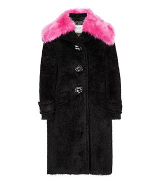 Prada + Faux Fur-Trimmed Alpaca and Wool-Blend Coat