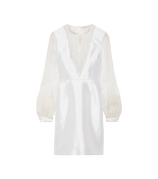 Gabriela Hearst + Henrietta Organza-Paneled Silk And Wool-Blend Mini Dress