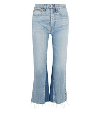 Re/Done + Originals Cropped High-Rise Flared Jeans