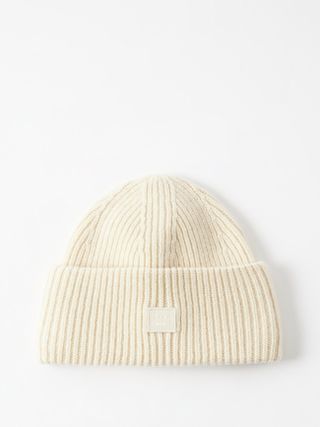 Acne Studios + Pansy Face-Patch Wool Beanie