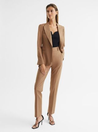 Reiss + Camel Mara Slim Leg Tailored Trousers