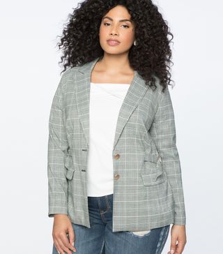 Eloquii + Plaid Two Button Blazer