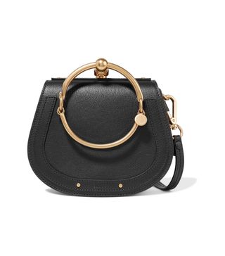 Chloe + Nile Bracelet Small Textured-Leather and Suede Shoulder Bag