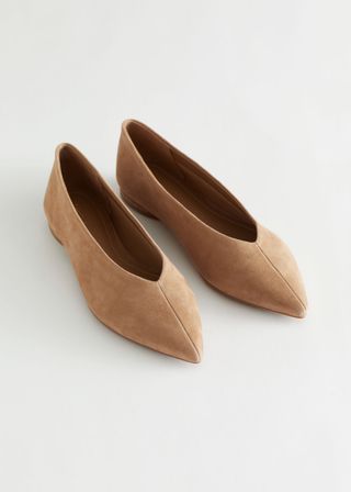 & Other Stories + Suede Pointed Ballerina
