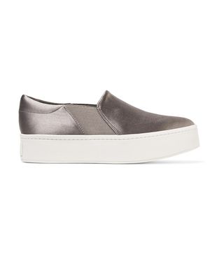 Vince + Warren Satin Slip-On Sneakers