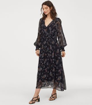 H&M + Patterned Flounced Dress