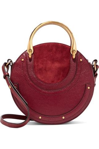 Chloé + Pixie Textured-Leather and Suede Shoulder Bag