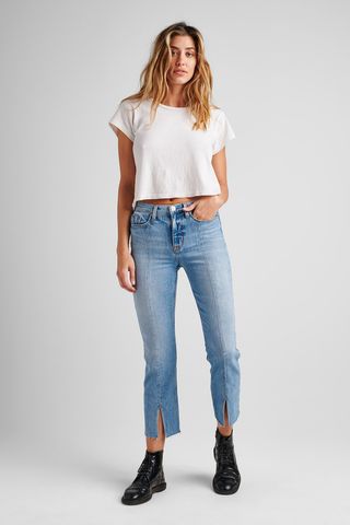 Hudson + Zoeey High Rise Straight Crop Jeans