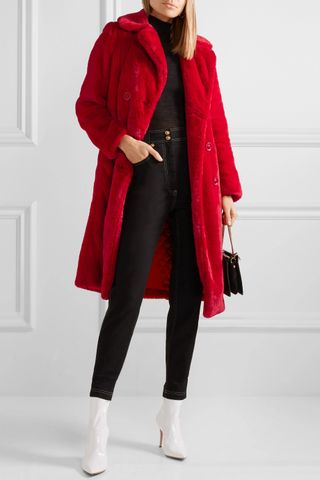 Alice + Olivia + Montana Double-Breasted Faux Fur Coat