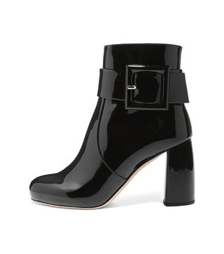 Miu Miu + Patent-Leather Ankle Boots