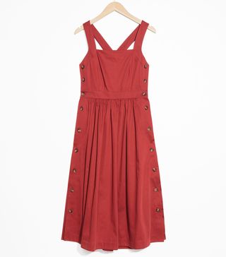 & Other Stories + Side Button Pinafore Dress