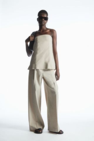 COS + Linen-Blend Wide-Leg Tailored Trousers