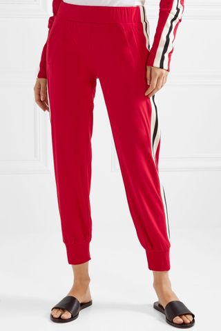 Norma Kamali + Striped Stretch-Jersey Track Pants