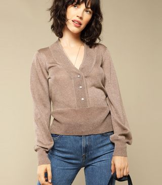Rouje + Phoebe Sweater in Gold Lurex