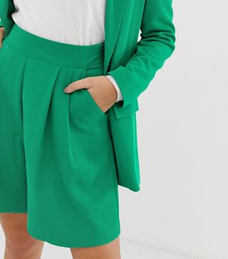 ASOS Design + Pop Green Soft Suit Shorts