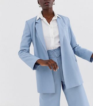 ASOS Design + Oversized Suit Blazer in Powder Blue