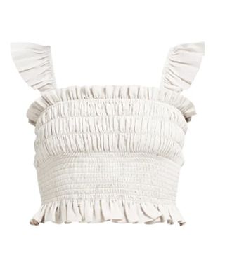 Loup Charmant + Ruffled Cotton Cropped Top