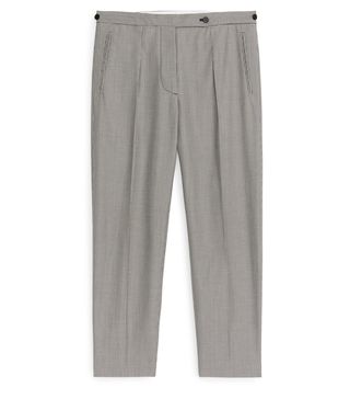 Arket + Checked Cotton Wool Trousers