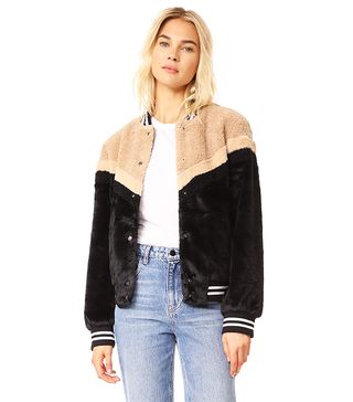 Free People + Mixed Faux Fur Bomber