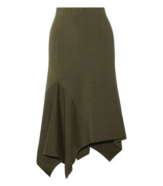 Jason Wu + Asymmetric Stretch Wool-Blend Skirt