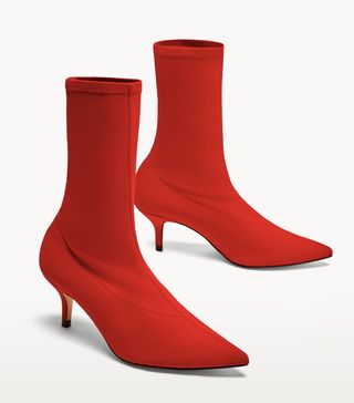 Zara + Fabric High Heel Ankle Boots