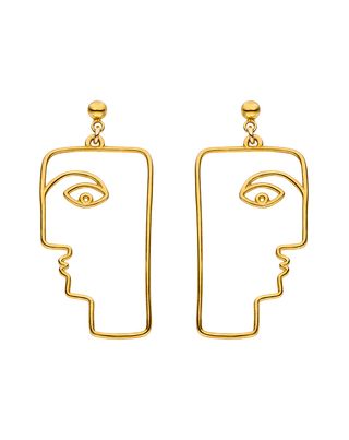 Nina Kastens + The Face Earrings Gold
