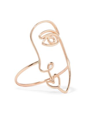 Sarah 
Sebastian + Face 14-Karat Gold Ring