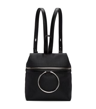 Kara + Exclusive Black Small Ring Leather Backpack