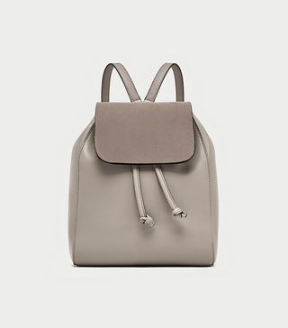 Zara + Chain Link Backpack With Leather Flap