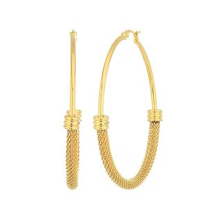 Amazon Collection + Piatella 18k Gold Plated Mesh Hoop Earrings