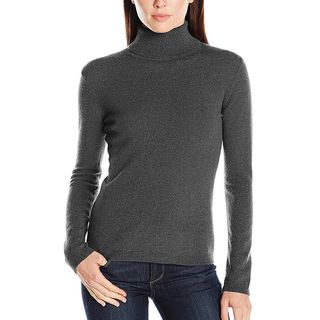 Lark & Ro + 100% Cashmere Slim-Fit Basic Turtleneck Sweater