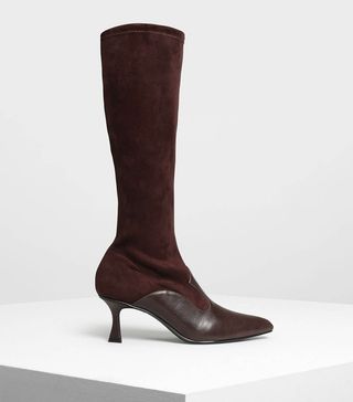Charles and Keith + Dual Texture Knee Boots